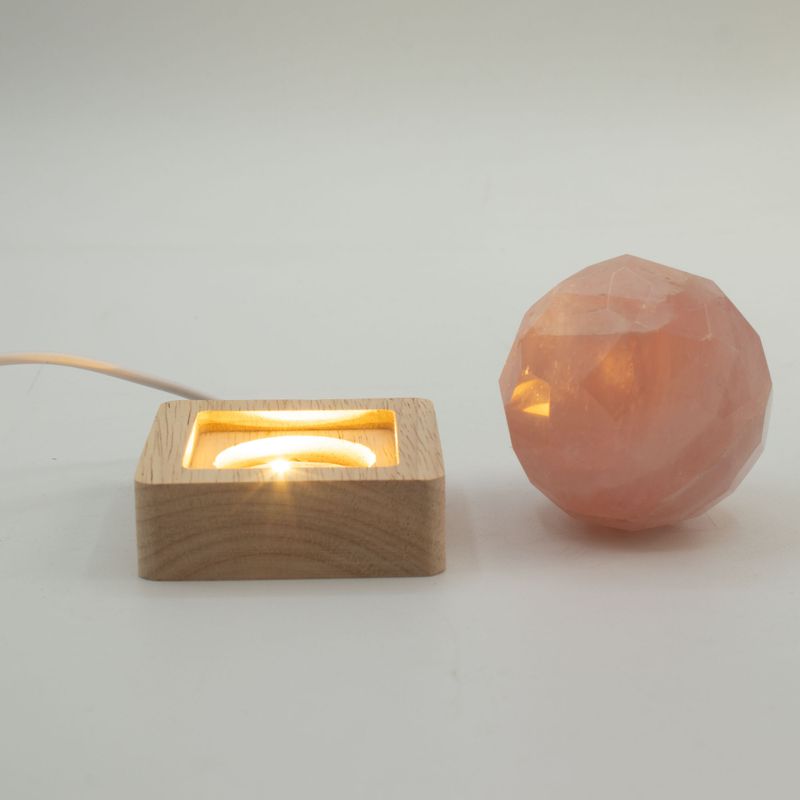 6 cm kvadratni drveni USB LED stalak - hladno/toplo/dnevno svjetlo