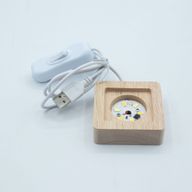 6 cm kvadratni drveni USB LED stalak - hladno/toplo/dnevno svjetlo