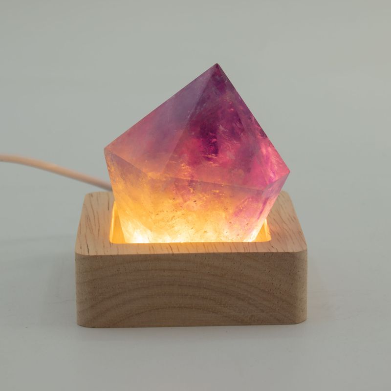 6 cm kvadratni drveni USB LED stalak - hladno/toplo/dnevno svjetlo