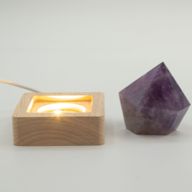 6 cm kvadratni drveni USB LED stalak - hladno/toplo/dnevno svjetlo