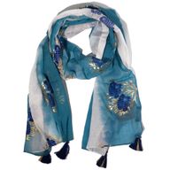 Nomad Sari  - Ljetna šal -  180x50cm - Aqua Fish - Sea Blue