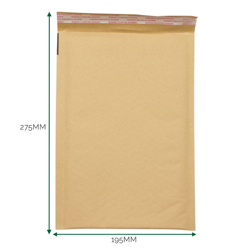 Kraft obložena mjehurična kuverta (195x275+40mm)