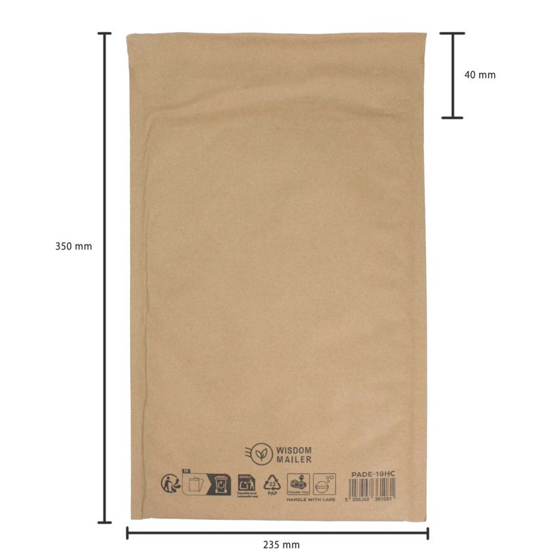 Kraft podstavljena kuverta od saćastog kartona (235x350+40mm)