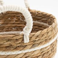 Velike košare od pamuka i morske trave - prirodne pruge - set od 3 (32.5cm 29.5cm 24cm)