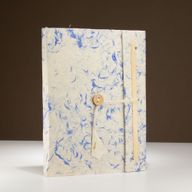 Velika Lokta Bilježnica s Plavim Pamučnim Vlaknima (21x15cm) – 45 listova – uključuje oznaku
