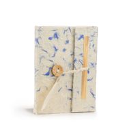 Mini Lokta Bilježnica s Plavim Pamučnim Vlaknima (12x8cm) – 40 listova