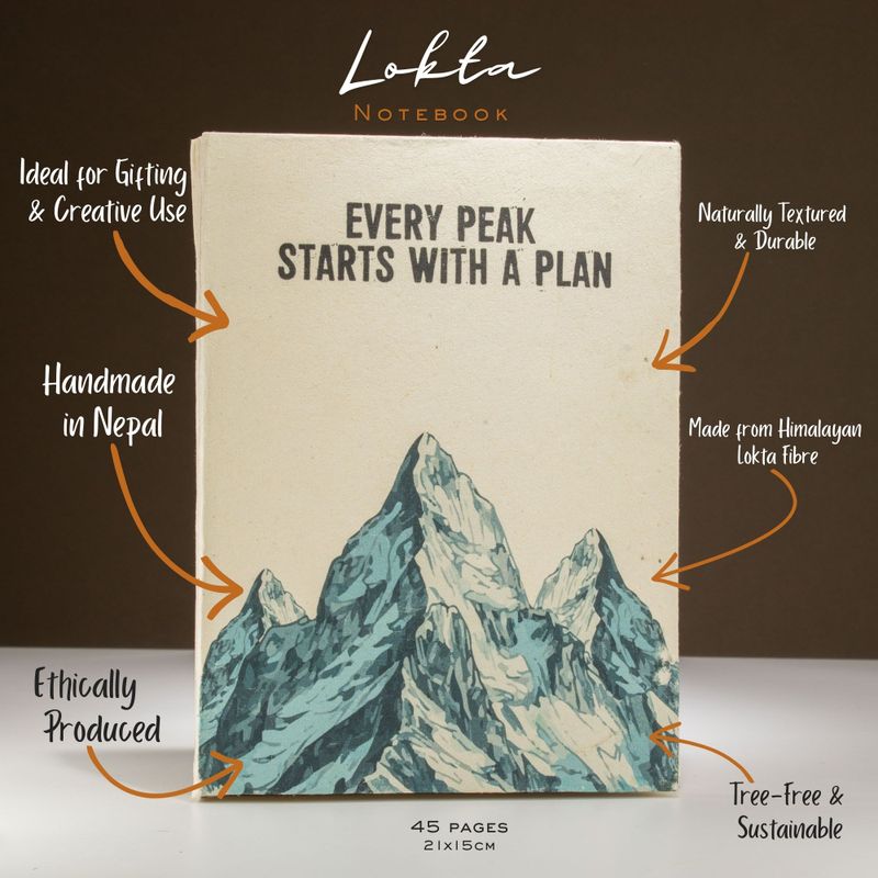 Velika Lokta Inspirativna Bilježnica (21x15 cm) – 45 listova – Every Peak – uključuje oznaku