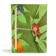 Velika Lokta bilježnica - upečatljiv cvjetni dizajn - 21×15cm, 45 listova s knjižnom oznakom – mahovinasto zelena