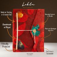 Velika Lokta bilježnica - upečatljiv cvjetni dizajn - 21×15cm, 45 listova s knjižnom oznakom – Ruby