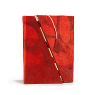 Srednja Lokta bilježnica s bambusovim zatvaračem - upečatljiv cvjetni dizajn - 15x12cm, 45 listova – Ruby