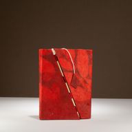 Srednja Lokta bilježnica s bambusovim zatvaračem - upečatljiv cvjetni dizajn - 15x12cm, 45 listova – Ruby