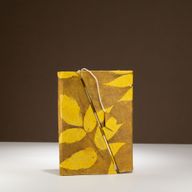 Srednja Lokta bilježnica od bambusa s lokotom - hrab cvjetni uzorak - Velika (15x12 cm) - 45 listova - maslinasta