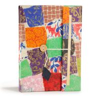 Velika Lokta Patchwork bilježnica - 21x15cm - 45 listova - s knjižnom oznakom - višebojna