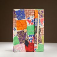 Velika Lokta Patchwork bilježnica - 21x15cm - 45 listova - s knjižnom oznakom - višebojna