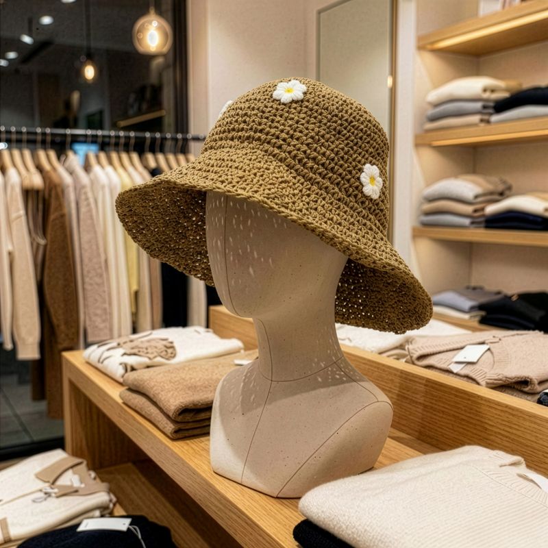 Nomad Sari ležerna slamnata ljetna kapa – Kava i tratinčice