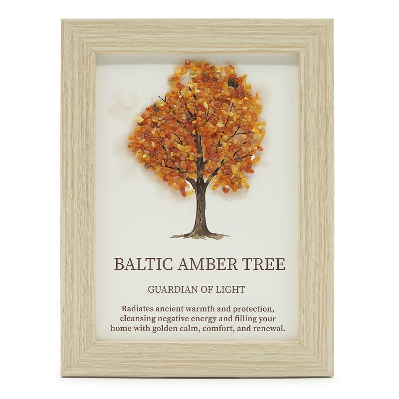 Slika od dragog kamena – Drvo života – Baltički jantar (20x14.7x1cm)