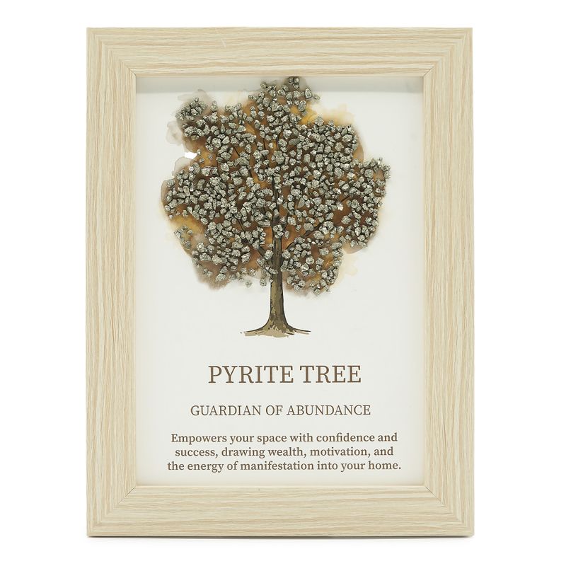 Slika od dragog kamena – Drvo života – Pirit (20x14.7x1cm)