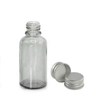30 ml staklena bočica s kapaljkom, dimno siva boja, s aluminijskim poklopcem