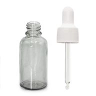 30ml staklena bočica s kapaljkom boje dimno siva s bijelom pipetom