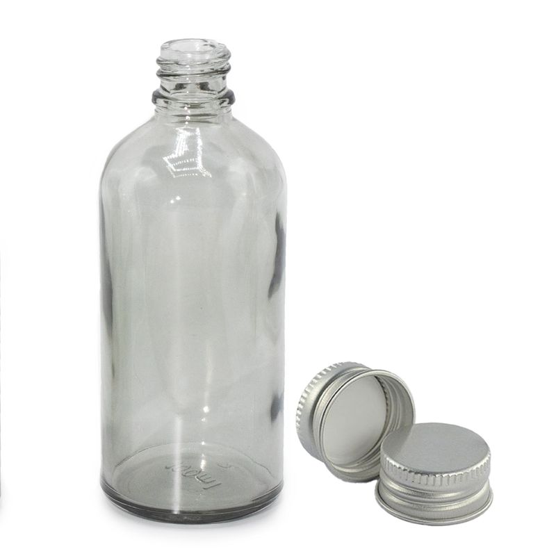 100ml dimno siva staklena bočica s kapaljkom i aluminijskim poklopcem