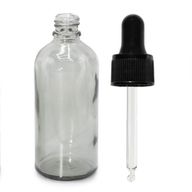 Staklena Bočica u Dimnoj Sivoj Boji, 100ml, s crnom pipetom
