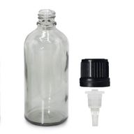 Staklena Bočica s Kapaljkom u Dimnoj Sivoj Boji, 100ml - s čepom