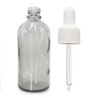 100 ml staklena bočica s kapaljkom u boji dimno siva, s bijelom pipetom