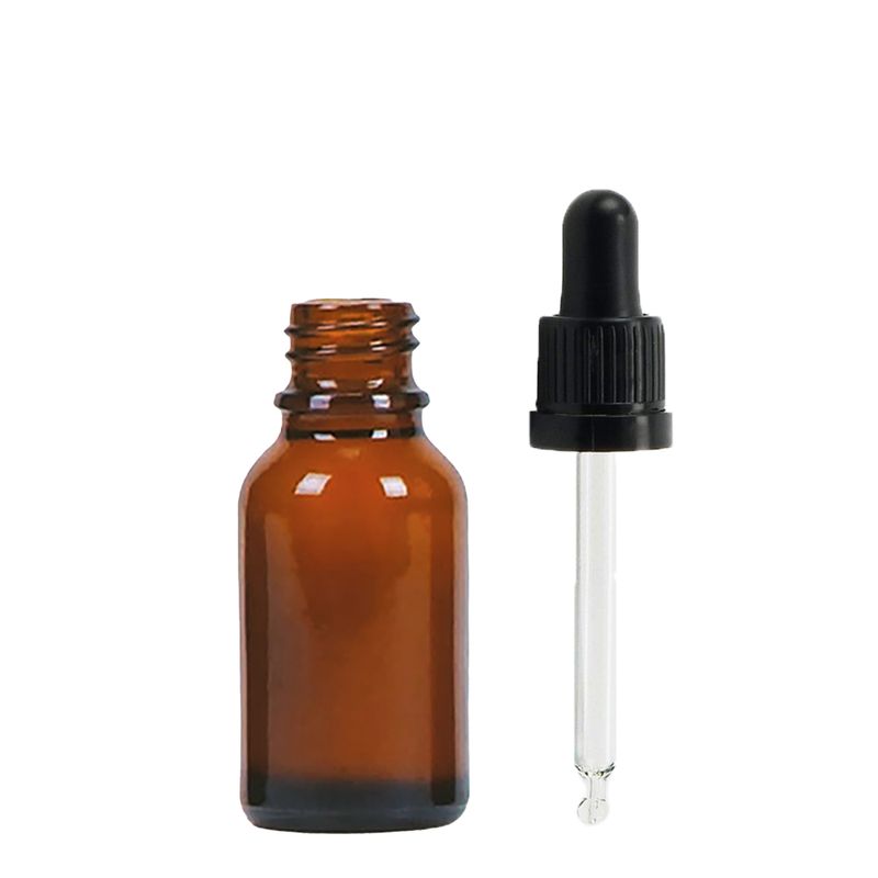 15 ml Jantarna Bočica s Crnom Pipetom