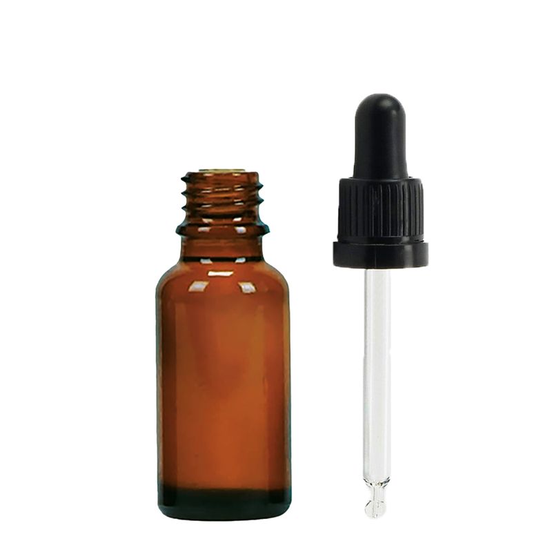 20 ml Jantarna Bočica s Crnom Pipetom
