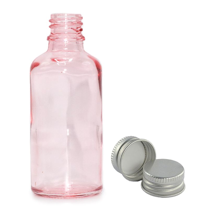 Ružičasta Staklena Bočica s Aluminijskim Čepom 100ml