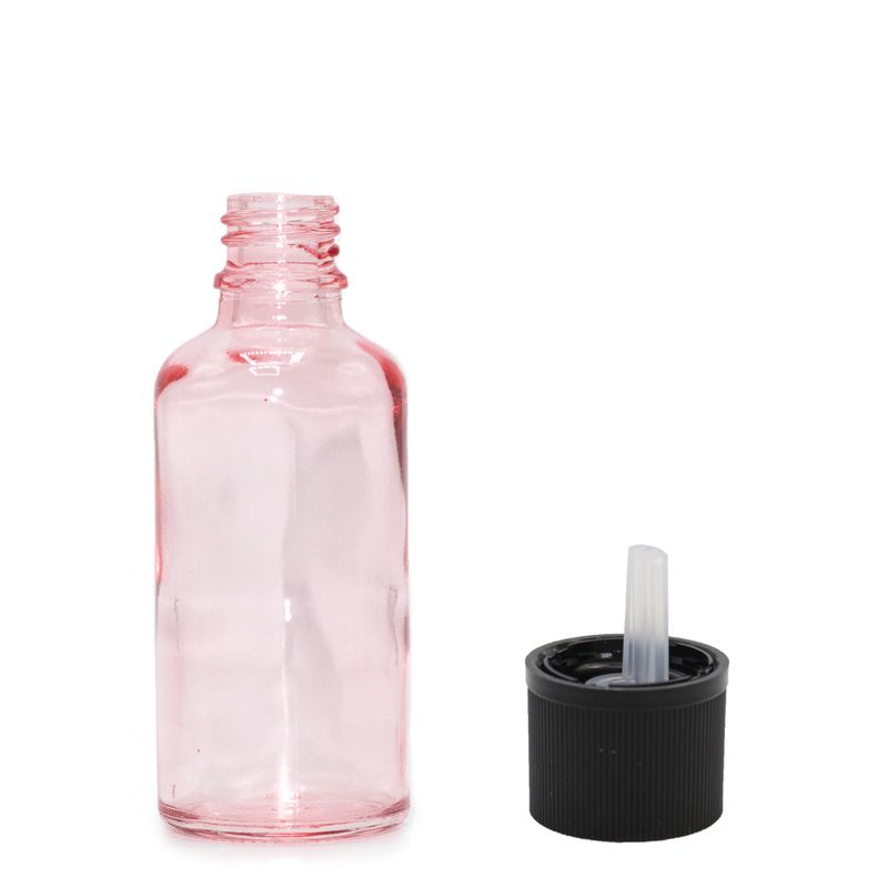 Ružičasta Staklena Bočica sa Sigurnosnim Čepom za Djecu 30ml