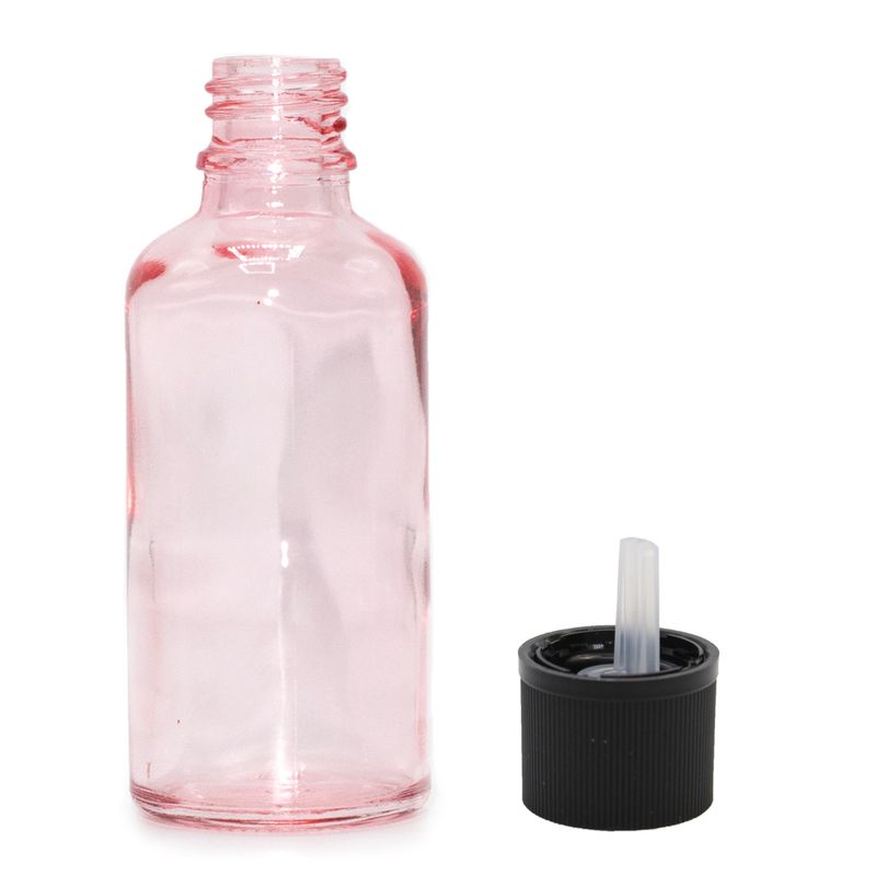 Ružičasta Staklena Bočica sa Sigurnosnim Čepom za Djecu 100ml