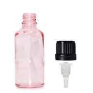 Ružičasta Staklena Bočica s Kapaljkom i Čepom 50ml