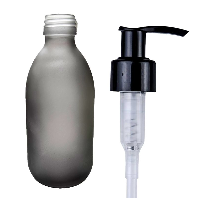 Matirano Siva Staklena Farmaceutska Boca s Pumpicom za Losion 300ml