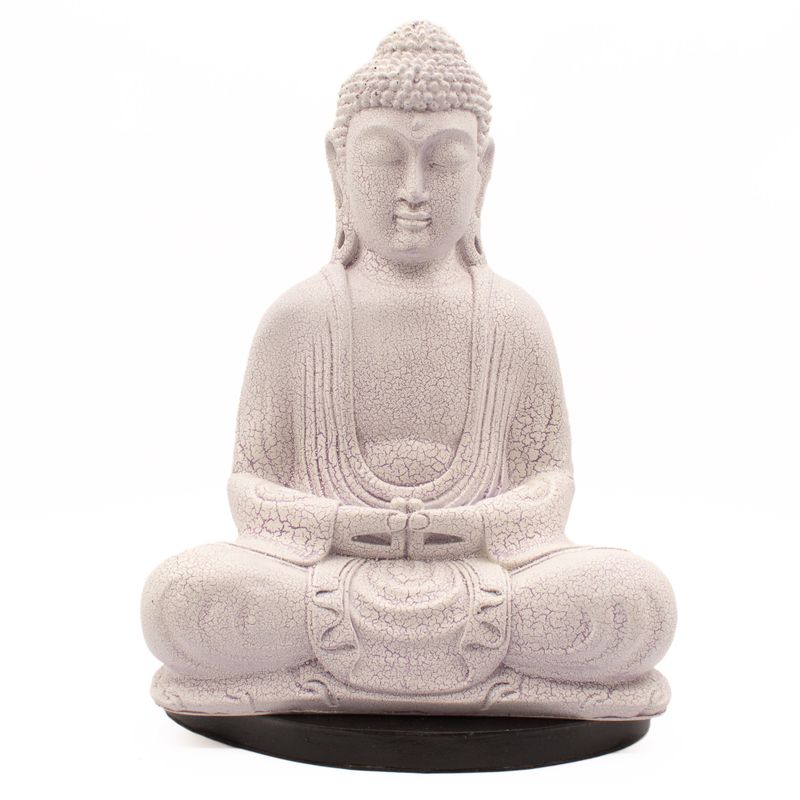 Lampa s likom meditativnog Bude Lavander Crackle - Ovalno postolje