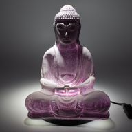 Lampa s likom meditativnog Bude Lavander Crackle - Ovalno postolje