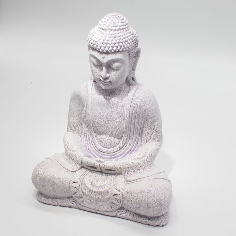 Lampa s likom meditativnog Bude Lavander Crackle - Ovalno postolje