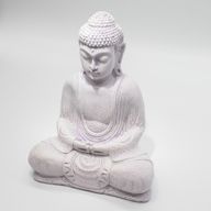 Lampa s likom meditativnog Bude Lavander Crackle - Ovalno postolje