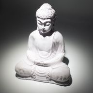 Lampa s likom meditativnog Bude Lavander Crackle - Ovalno postolje