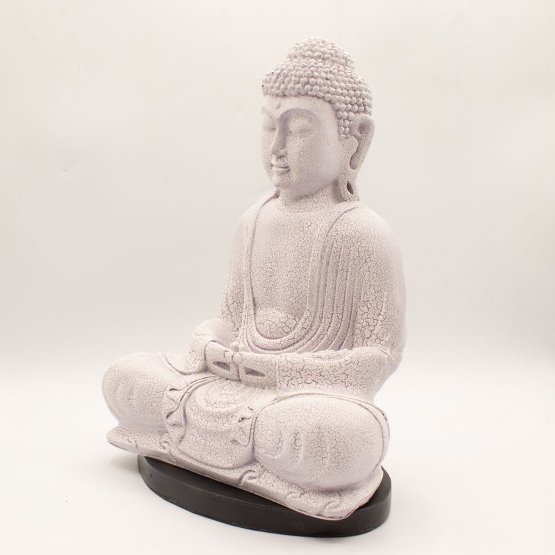 Lampa s likom meditativnog Bude Lavander Crackle - Ovalno postolje