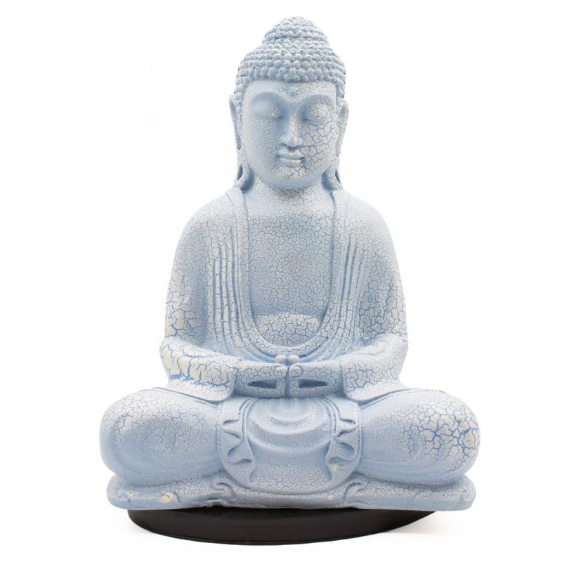 Lampa s likom meditativnog Bude svijetloplava - Ovalno postolje