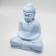 Lampa s likom meditativnog Bude svijetloplava - Ovalno postolje