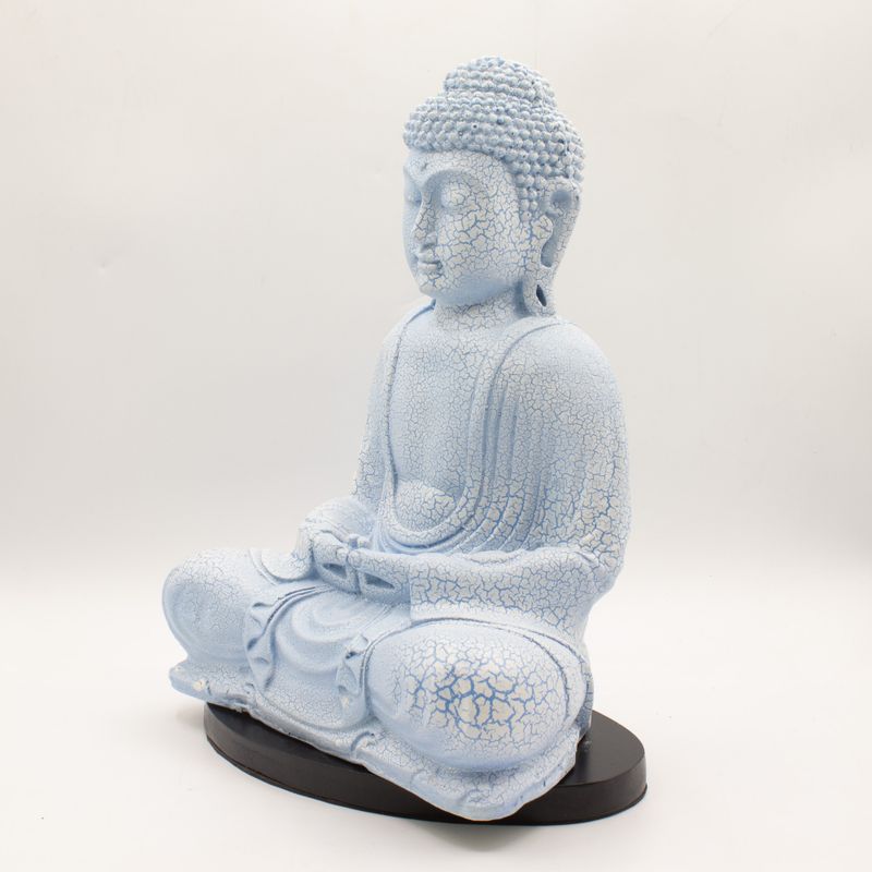 Lampa s likom meditativnog Bude svijetloplava - Ovalno postolje