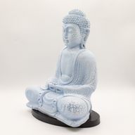 Lampa s likom meditativnog Bude svijetloplava - Ovalno postolje