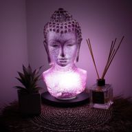 Lampa s likom Bude Lavander Crackle - Ovalno postolje