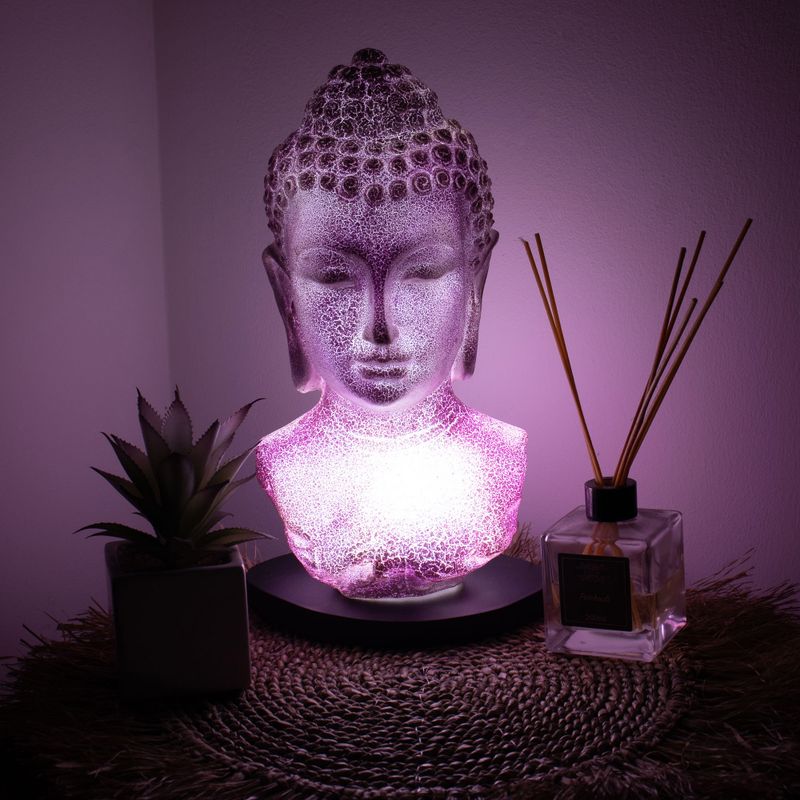 Lampa s likom Bude Lavander Crackle - Ovalno postolje