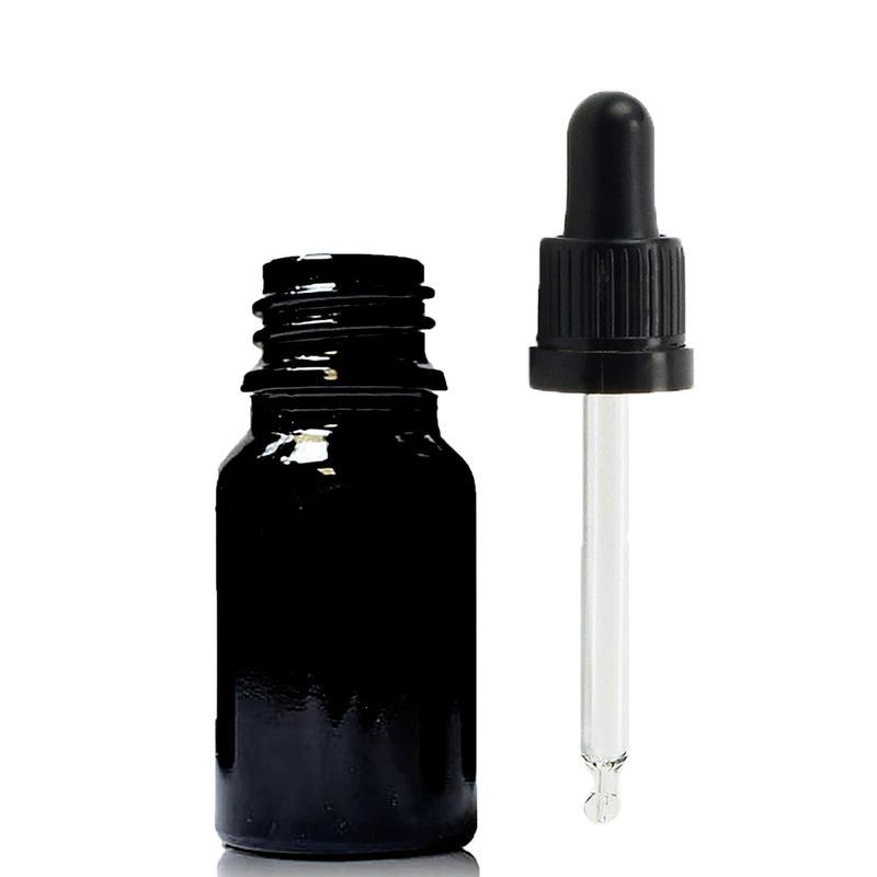 Crna Staklena Bočica s Crnom T/E Pipetom 5ml