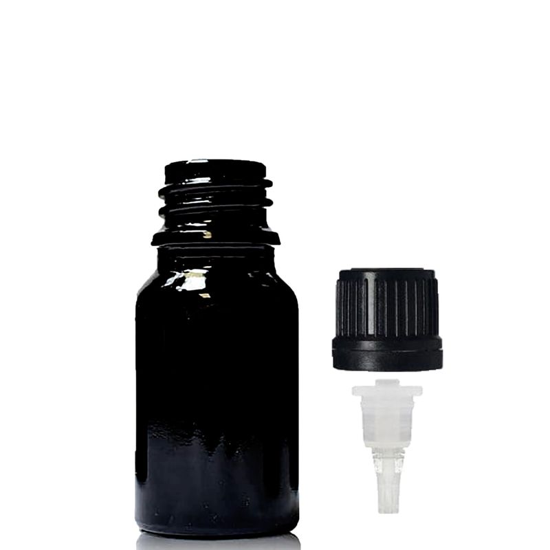 Crna Staklena Bočica s Čepom i Kapaljkom 5ml