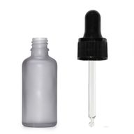 Mat Siva Staklena Bočica s Crnom Pipetom 10ml
