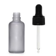 Mat Siva Staklena Bočica s Crnom Pipetom 30ml